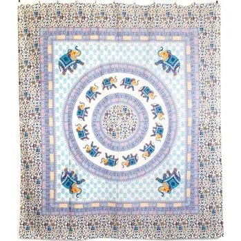 Přehoz na lůžko Přehoz -Mandala Elephant Garden Modrá 220x210