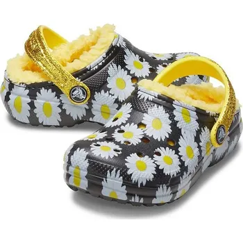 Dívčí pantofle Crocs Schwarz/ Gelb/ Weiß 789485 19