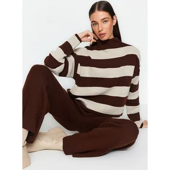 Dámský svetr trendyol Braun/ Beige 8719291 L