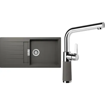 Kuchyňský dřez Set Schock S2-10 (dřez Signus D-100L Silverstone + baterie SC-540 Silverstone)