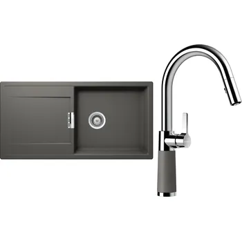 Kuchyňský dřez Set Schock S8-7 (dřez Mono D-100L Silverstone + baterie SC-520.120 Silverstone)