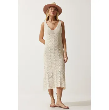 Dámské šaty Šaty Happiness Istanbul Creme 235682 onesize