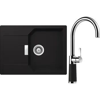 Kuchyňský dřez Set Schock S19-8 (dřez Manhattan D-100S Onyx + baterie SC-520 Onyx)