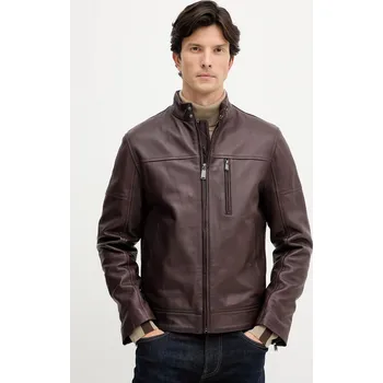 Kožená bunda Trussardi R301M000004N hnědá 89X, vel. 48