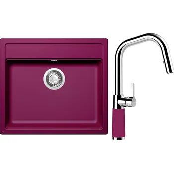 Kuchyňský dřez Set Schock S9-9 (dřez Mono N-100 Berry + baterie SC-530.120 Berry)