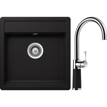 Granitový dřez Set Schock S23-8 (dřez Nemo N-100S Nero + baterie SC-520 Nero)