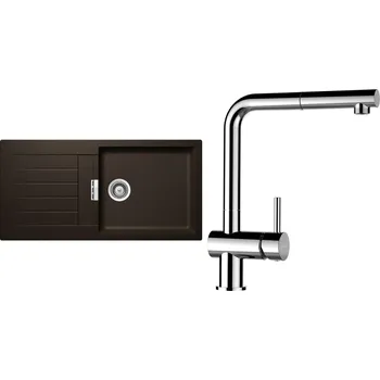 Granitový dřez Set Schock S2-13 (dřez Signus D-100L Bronze + baterie Epos.120 Chrom)