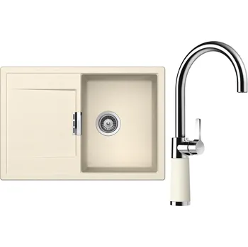 Kuchyňský dřez Set Schock S5-6 (dřez Mono D-100S Magnolia + baterie SC-520 Magnolia)
