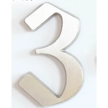 Domovní cedule C125 Číslice 125mm kartáč.stříbro "3" (C125 Číslice 125mm kartáč.stříbro "3". Praktický doplněk do interiéru.)