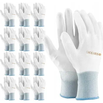 Pracovní oblečení Pracovní rukavice Specto bílé potažené polyuretanem, velikost 10 - XL, 12 párů