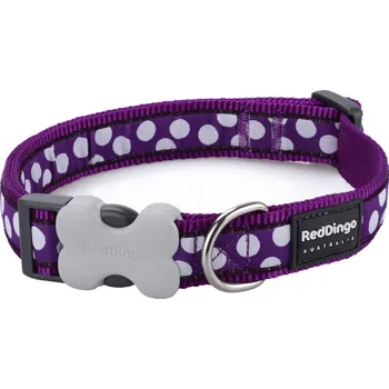 Obojek pro psa Obojek Red Dingo White spots on purple Velikost: 24-36cm/15mm