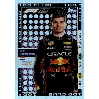 Sběratelská karetní hra F1 Max Verstappen 100 Club (Originální sběratelská kartička F1 2025)