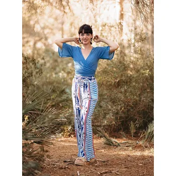 Dámské kalhoty Isla Bonita by SIGRIS Weiß/ Blau 6322030 XL