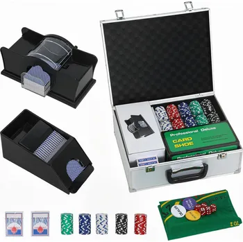 Pokerové sada Uzamykatelný pokerový kufřík 300 žetonů | vícebarevný