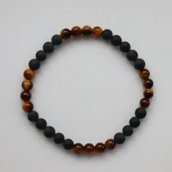Náramek Pánský náramek Onyx s tygřím okem kulička 6 mm
