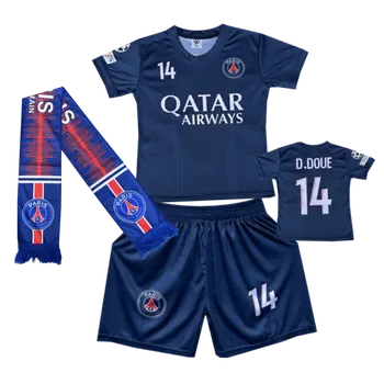 Numberoplus Premium dětský fotbalový dres + Fotbalová šála PSG FC - D.DOUÉ .Č14 Velikost: 16 let (vel.166-172)