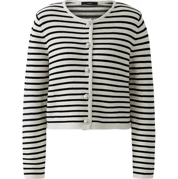 Dámský svetr Oui Weiß/ Schwarz 3382212 40