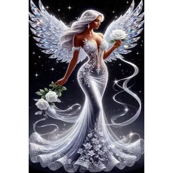 Diamantové malování Diamantové malování/Huacan - Skleněný anděl