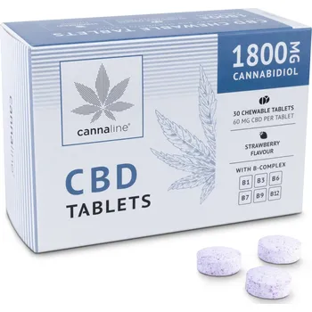 CBD Cannaline Cannaline, Žvýkací tablety - 1800 mg CBD a vitamín B-Komplex, 30 ks