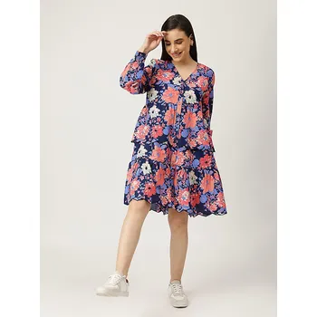 Dámské oblečení Šaty Marks & Spencer Dunkelblau/ Koralle 5465121 34