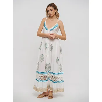 Dámské šaty Šaty BLE Weiß/ Hellblau 206071 onesize