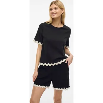 Tričko Vila Schwarz/ Creme 1564659 S