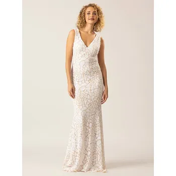 Dámské šaty Šaty APART Weiß/ Beige 310155 40