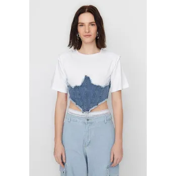 Dámské tričko Tričko trendyol Weiß/ blau 8710487 40