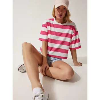 Dámské tričko Tričko Happiness Istanbul Weiß/ Pink 6555654 36