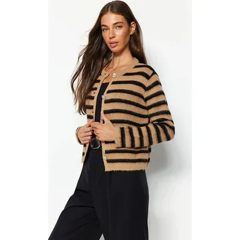 Dámský svetr trendyol Camel/ Schwarz 1221386 S