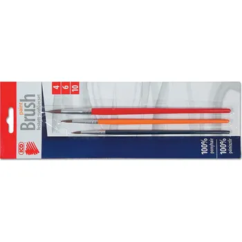 Umělecký štětec Sada štětců 4, 6, 10 - barevný, kulatý