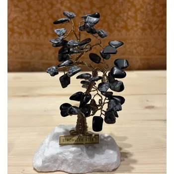 Drahý kámen Stromeček štěstí Obsidián 12 cm