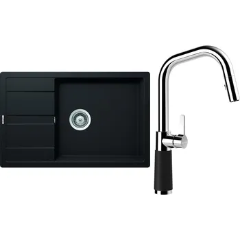 Kuchyňský dřez Set Schock S22-11 (dřez Manhattan D-100LS Nero + baterie SC-530.120 Nero)