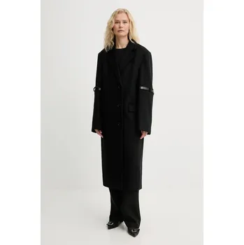 Dámský kabát Kabát s příměsí vlny Coperni Logo Belted COPM14F1011 černá 99X, vel. M