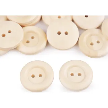 Knoflík Dřevěný knoflík dvoudírkový velikost 36"