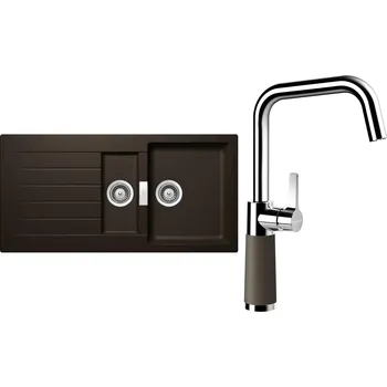 Kuchyňský dřez Set Schock S3-8 (dřez Signus D-150 Bronze + baterie SC-530 Bronze)