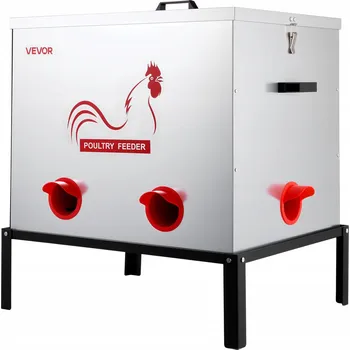 Pro ptáka VEVOR Automatické krmítko pro drůbež 38,5 KG, 6 otvorů