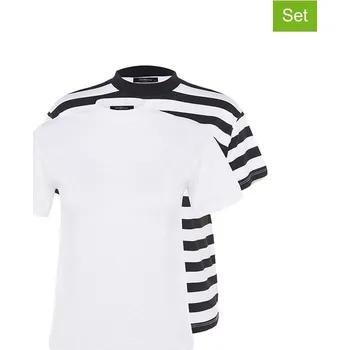 Dámské tričko Tričko trendyol Weiß/ Schwarz 2737341 M