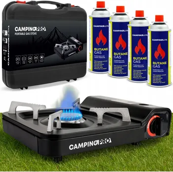 Turistický vařič Turistický vařič Campingpro ultra 38827 + 4 kartuše 38803