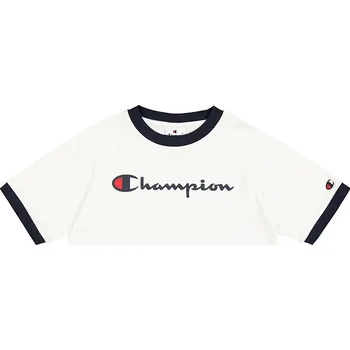 Dívčí tričko Tričko Champion Creme/ Dunkelblau 147399 128