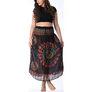 Dámské šaty Dlouhá sukně-šaty Mandala černá 10138