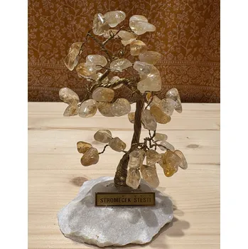 Drahý kámen Stromeček štěstí Citrín 12 cm