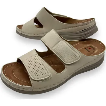 Dámské pantofle Cto Go Dámské béžové nadměrné pohodlné pantofle 01 Barva: Béžová, Velikost: 42