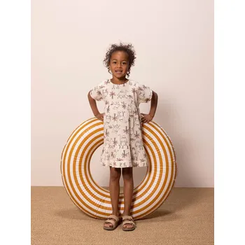 Dívčí šaty PETIT BATEAU Creme/ Braun 9967569 128