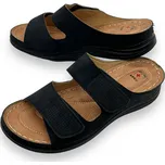 Gogo Dámské černé nadměrné pohodlné pantofle Barva: Černá, Velikost: 43