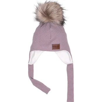Čepice Ušanka VAFLE - Světle fialová s fleecem Velikost: XXS