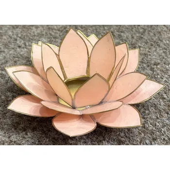 Solná lampa Svícen lotos růžový