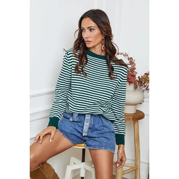 Dámský svetr So Cachemire Grün/ Weiß 608413 XL