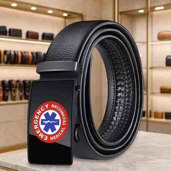 Opasek Ráčnový opasek EMT – černý 3,5 cm, automatická spona s logem Star of Life (EMERGENCY MEDICAL TECHNICIAN)