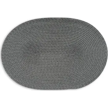 prostírání Velké šedé podložky CONTINENTA Prostírání oválné 45x31 cm tmavě šedé